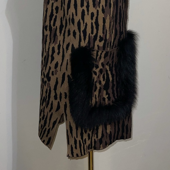 Kobi Halperin Ginnette Fur Trimmed Sweater Vest L - Picture 5 of 11